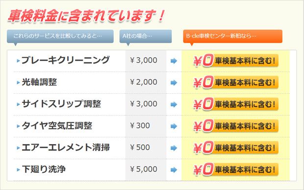 基本料金に含まれています!